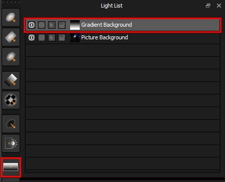Making a gradient background light using the toolbar button