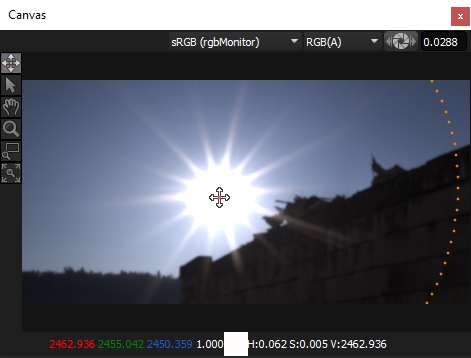 Light being positioned over the top of the sun on the HDRI map