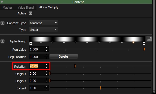 Editing the rotation of the gradient in HDR Light Studio