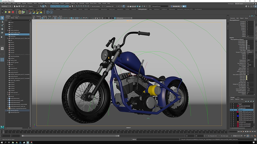 Motorbike in Maya with V-Ray
