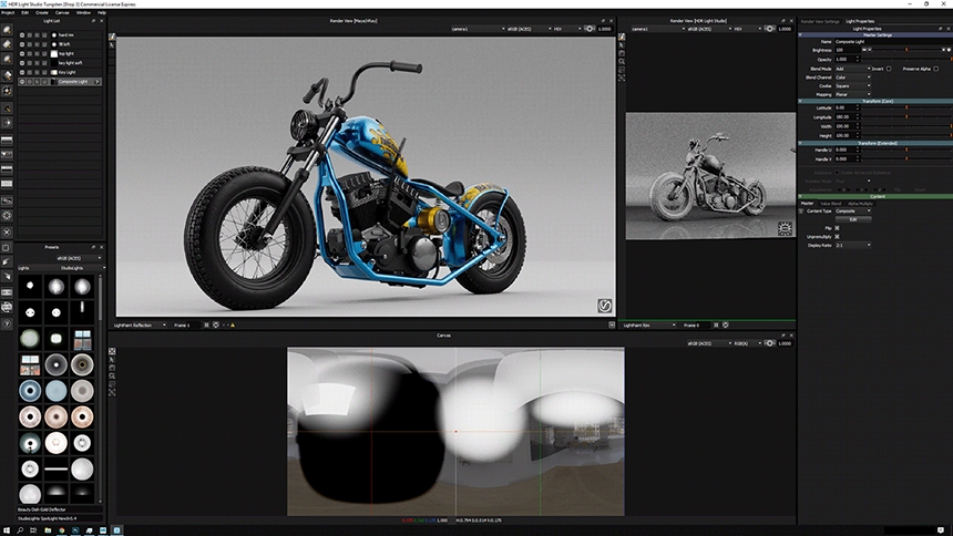 Completed lighting design in HDR Light Studio