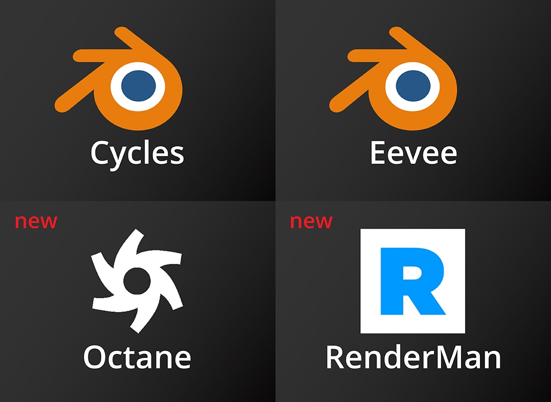 Supports Cycles, Eevee, Octane and RenderMan