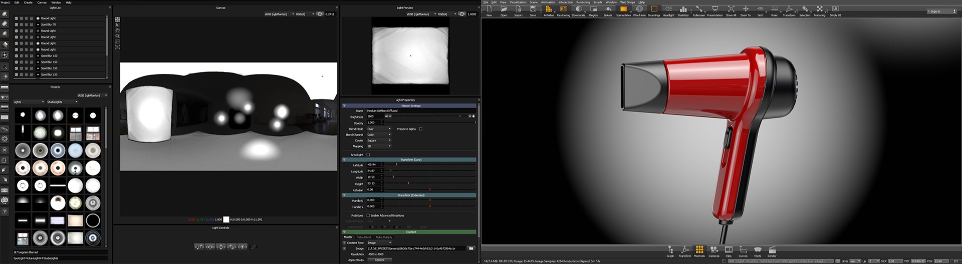 Lightmap HDR Light Studio VRED Connection