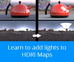 Learn to add lights to HDRI maps