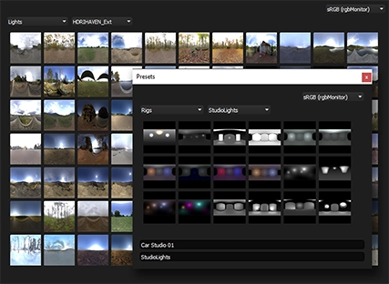 Manage HDRIs & Save Light Rigs