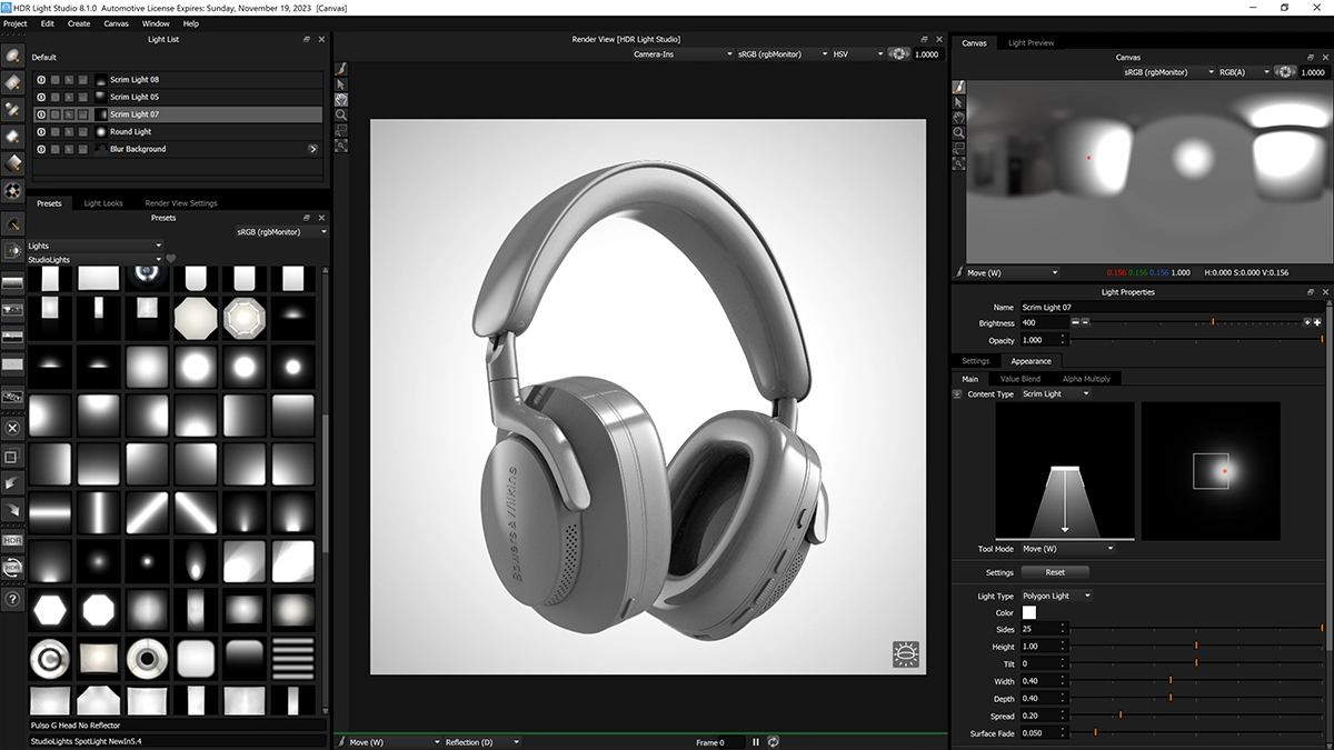 HDR Light Studio running standalone