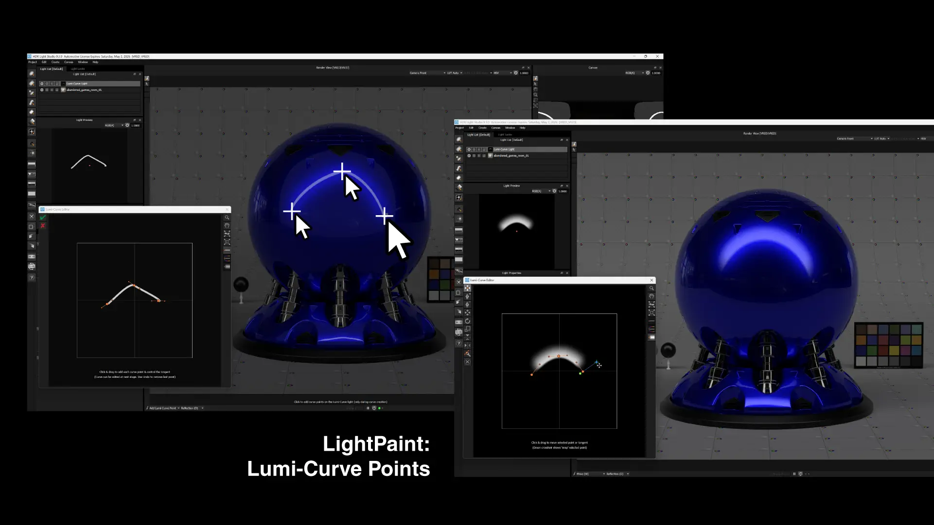 Place Lumi-Curve points on the 3D model
