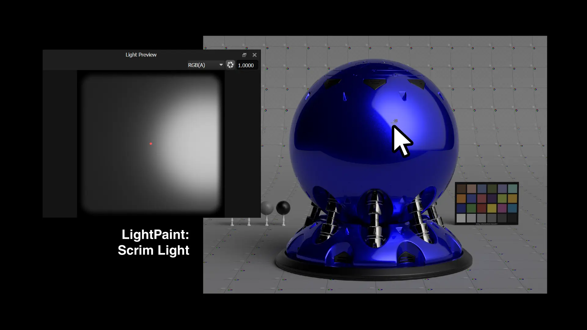 Place the light within the scrim light to position the hot spot